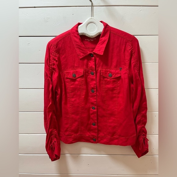 SANDWICH red linen jacket size 44 - Picture 6 of 12